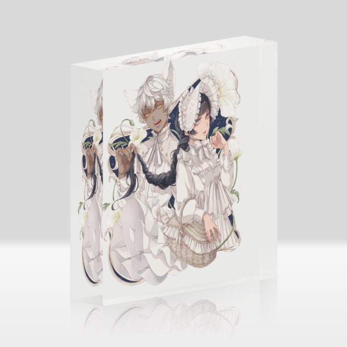 アクリルブロック（ホワイト） - 100x100mm(1)