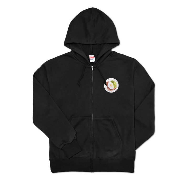 ジップパーカー 黒色 M