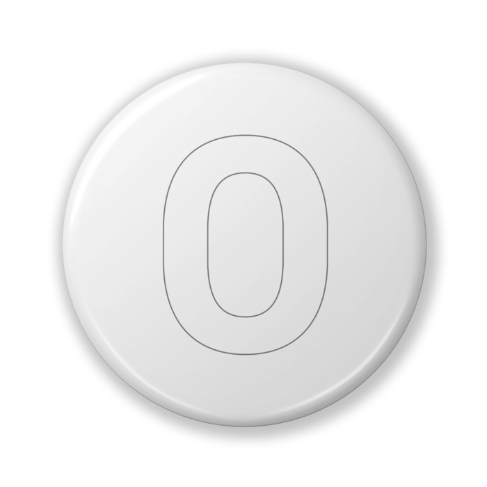 【O(オー)】〈ホワイト〉缶バッジ- 32mm