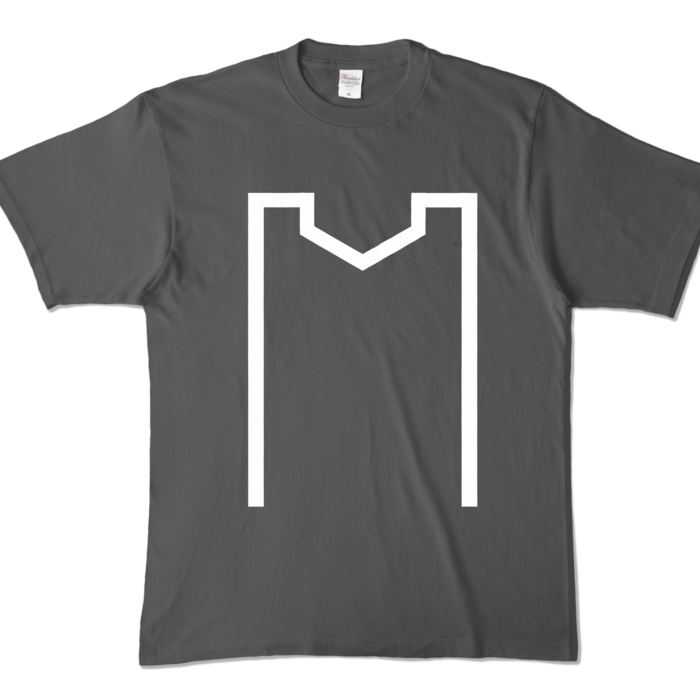 【グラデサイン】カラーTシャツ - XL - チャコール (濃色)
