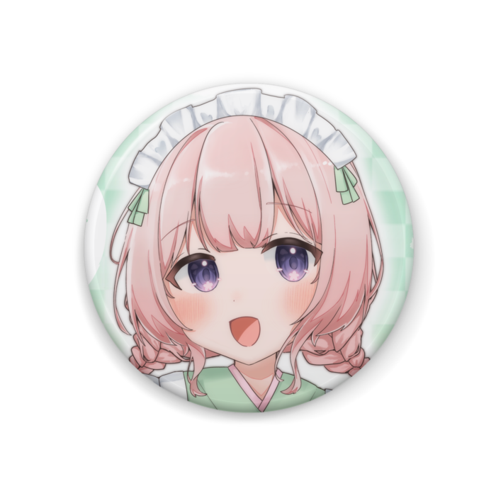 和風メイド等身缶バッジ - 44mm