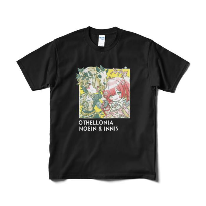 ちびキャラ「恋人ノエイン＆イニス」デザインTシャツ（M/ブラック）