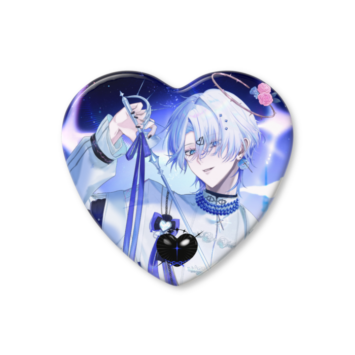 ハート缶バッジ - 57 × 52.5mm