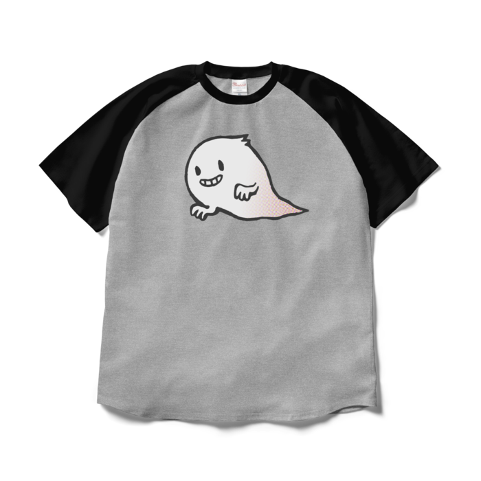 ラグランTシャツ - XL - 杢グレー×ブラック