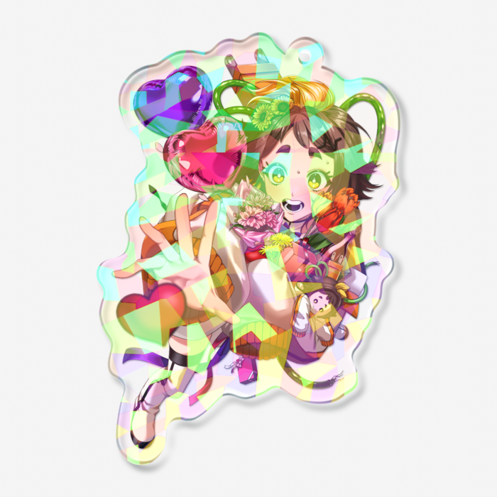 ホログラムアクリルキーホルダー - 70 × 70mm