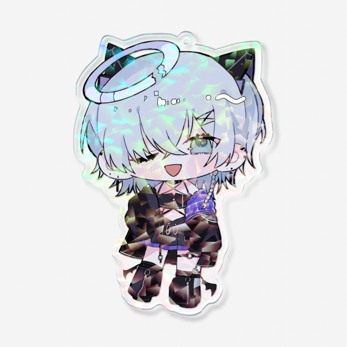 ホログラムアクリルキーホルダー - 100 × 100mm(クリスタル柄)