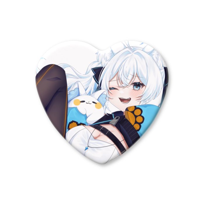 ハート缶バッジ - 57 × 52.5mm