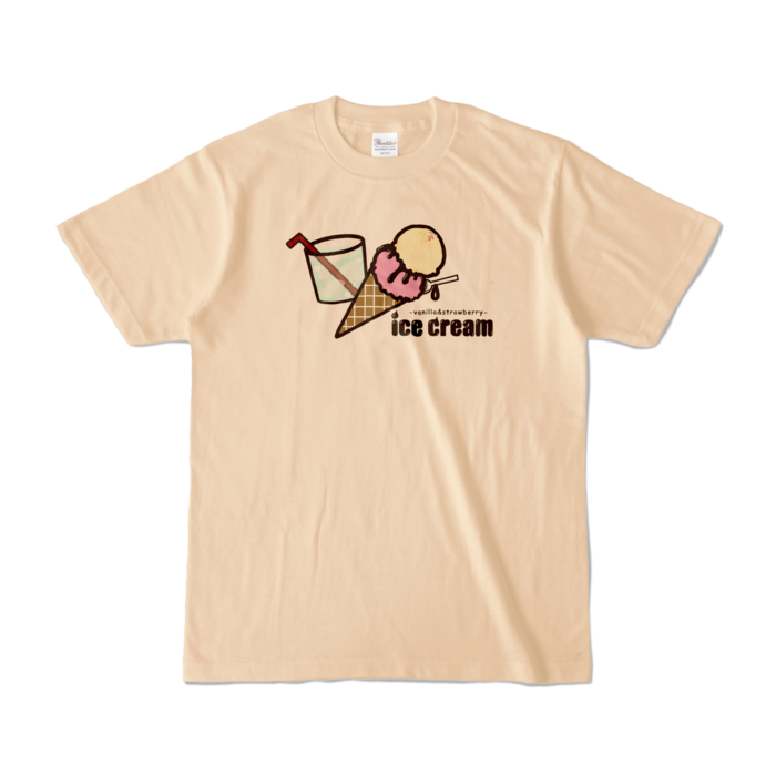 コーンアイスダブルTシャツ - S - ナチュラル (淡色)