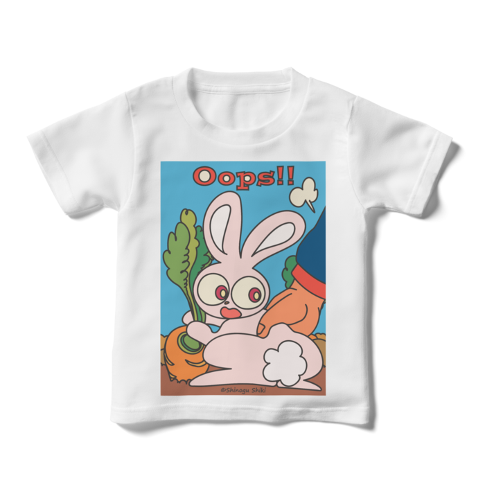 キッズtシャツ うっかりうさぎ Kids T Shirt Oops Bunny しのぐショップ Booth