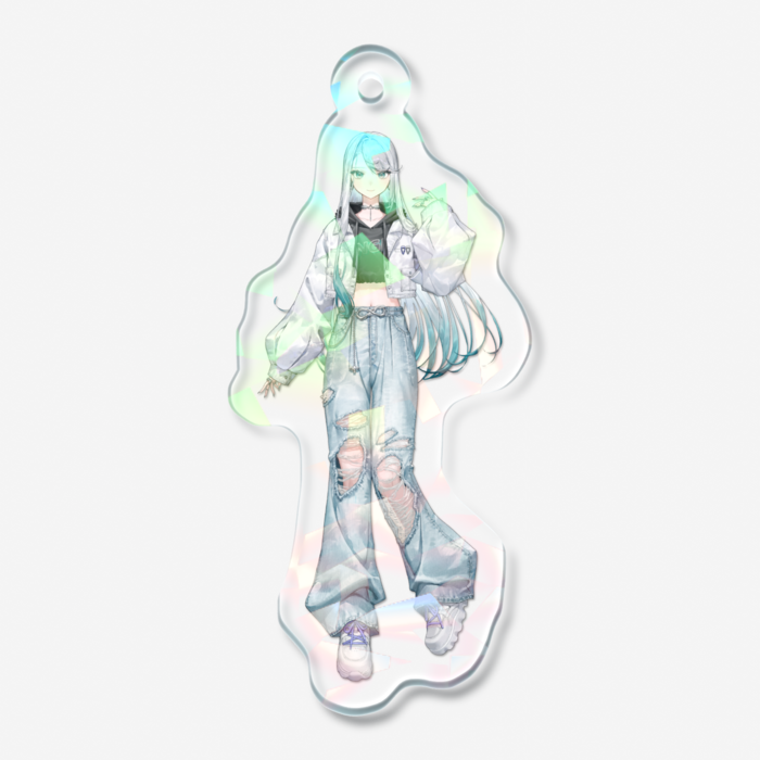 ホログラムアクリルキーホルダー（クリスタル）- 50 × 50mm