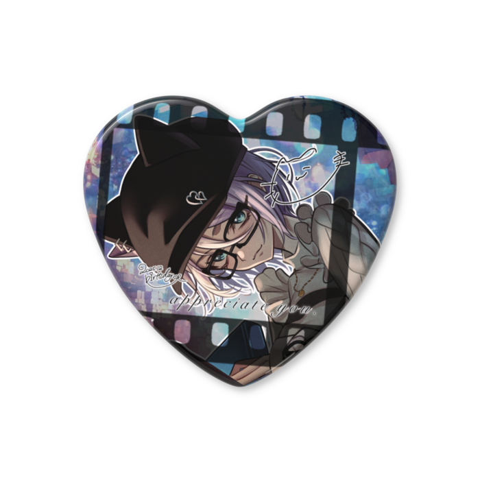 【B】2025！Birthday記念ハート缶バッジ - 57 × 52.5mm(1)