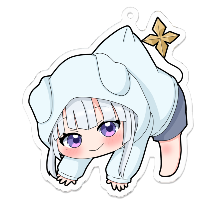 白　アクリルキーホルダー - 70 x 70 (mm)(1)