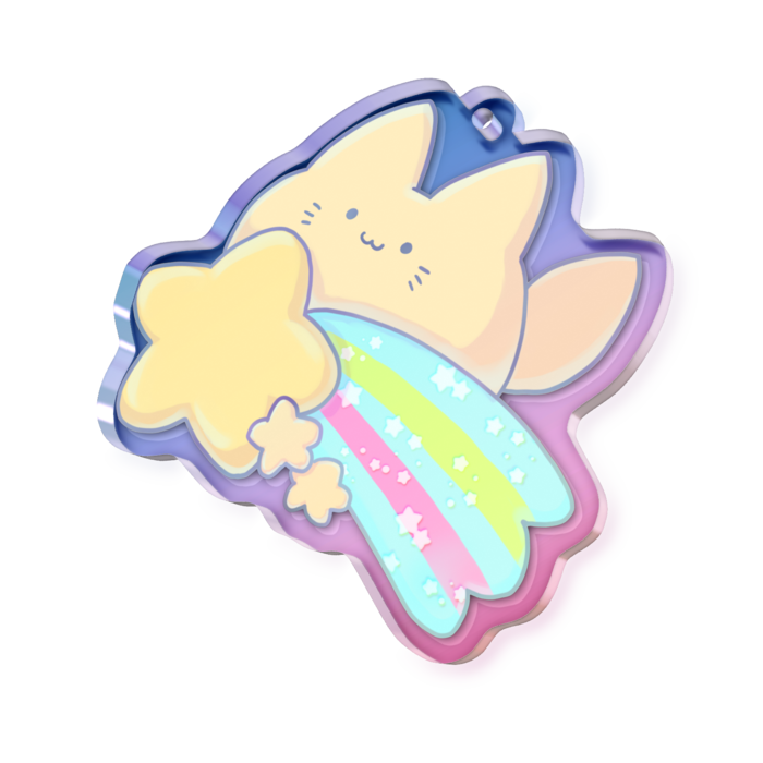 オーロラアクリルキーホルダー - 50 × 50mm