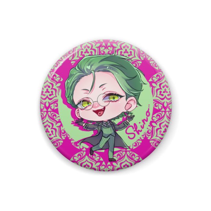 紫背景のSD缶バッジ- 32mm