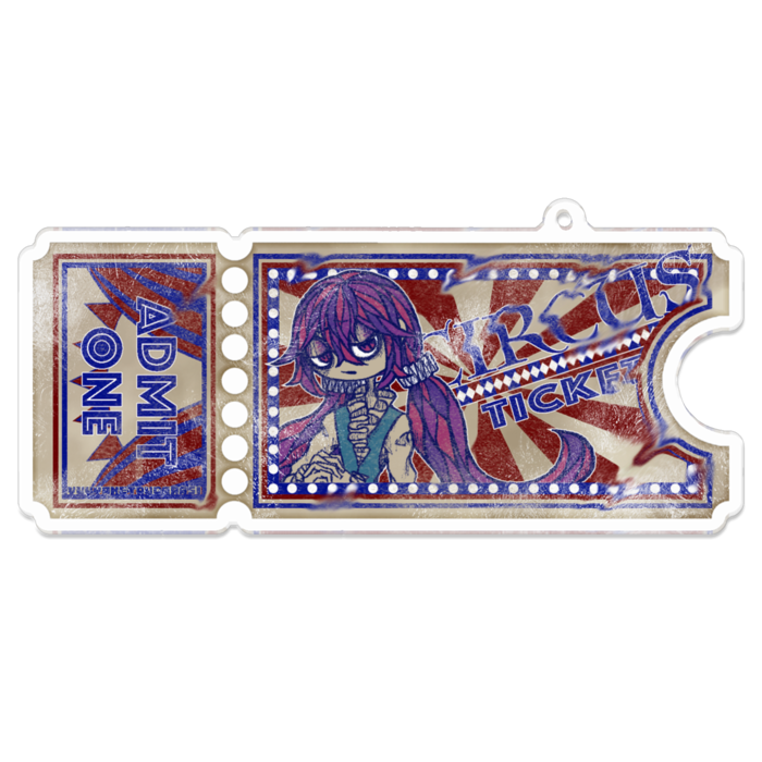 キーホルダー型アクリルチケット（コーティング） - 100 x 100 (mm)
