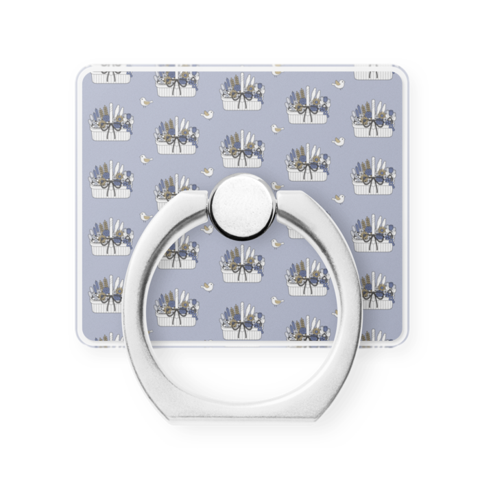 スマホリングB　横　くすみブルー