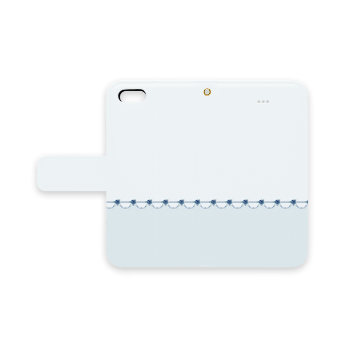 手帳型iPhoneケース iPhone 5 / 5s / SE(第1世代) ベルトあり+穴あり 青薔薇×水色