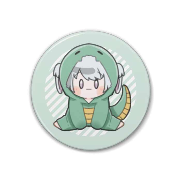 巳年イラスト(きょとん)　缶バッジ Ver. - 38 (mm)