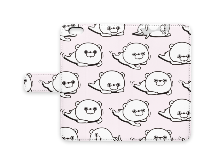 くま１００％手帳型iPhoneケース - iPhone6 Plus