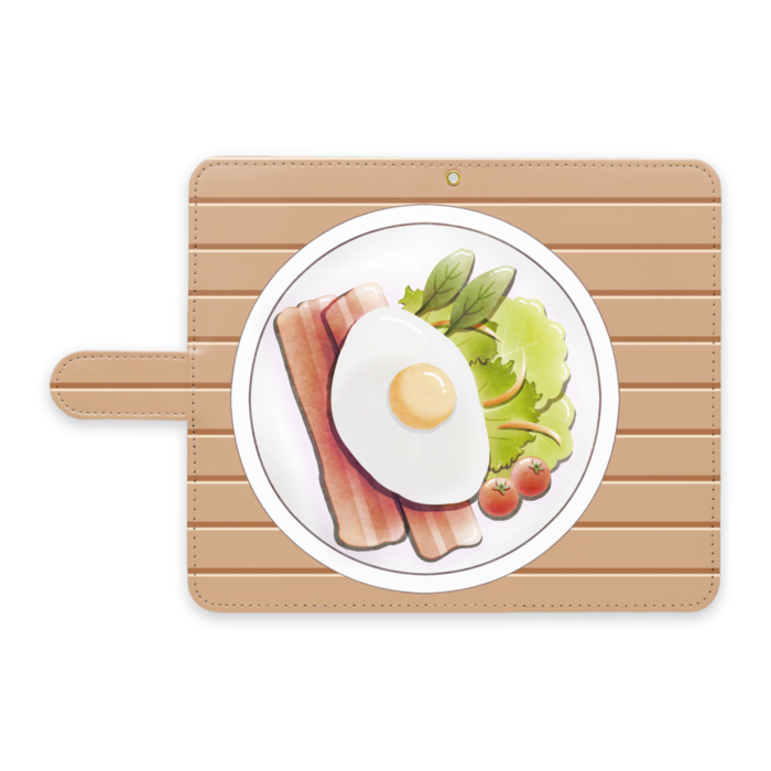 手帳型Androidケース　ストラップ穴あり　ベージュ　L（大）