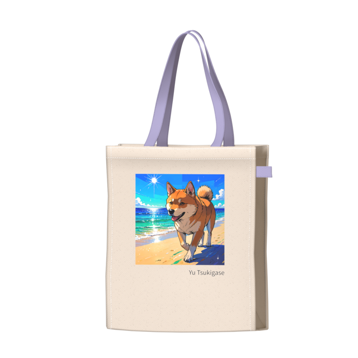 ツートンカラーバッグ - パープル - W34 × H41 × D14cm