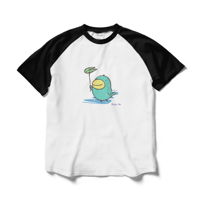 ラグランTシャツ - L - ホワイト×ブラック