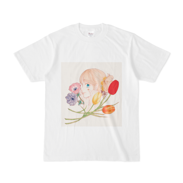 花と女の子 春 Tシャツ もとさき屋 Booth