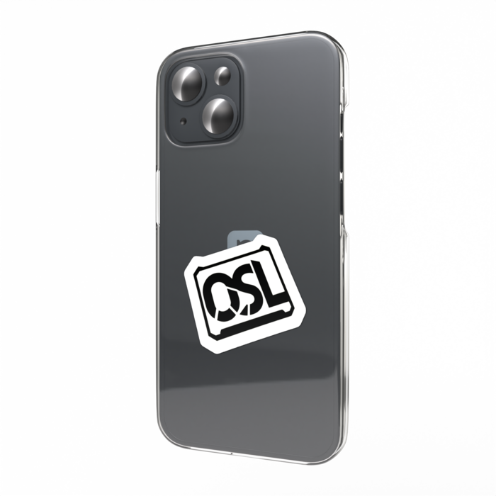 OSLロゴ スマホステッカー（文字：黒 / 背景：白）