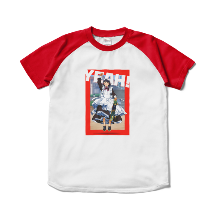 ラグランTシャツ - S - ホワイト×レッド