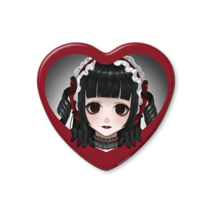 ハート缶バッジ - 57 × 52.5mm(1)