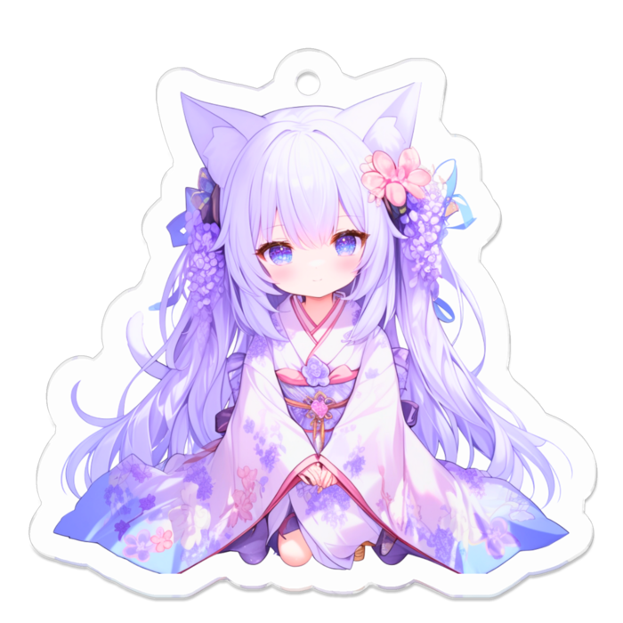 紫乃　No.1　アクリルキーホルダー - 50 x 50 (mm)