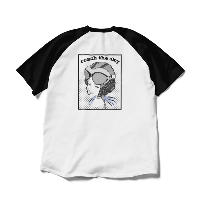 ラグランTシャツ - XL - ホワイト×ブラック