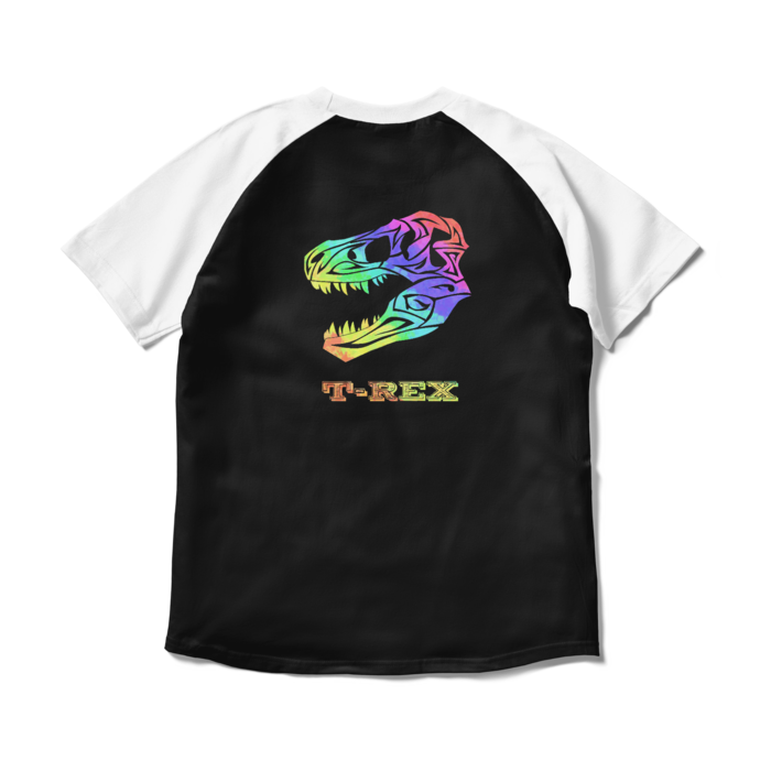 ラグランTシャツ - M - ブラック×ホワイト