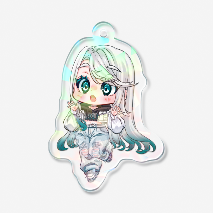 ホログラムアクリルキーホルダー（クリスタル）- 50 × 50mm