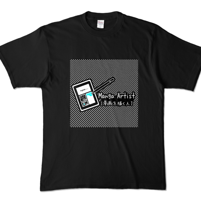カラーTシャツ - XL - ブラック (ポイントカラー：ブルー)