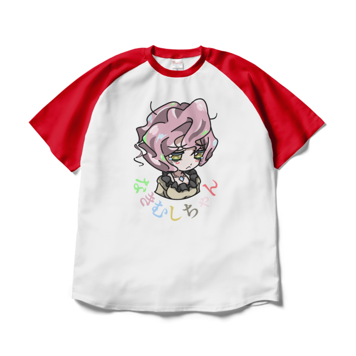 ラグランTシャツ - XL - ホワイト×レッド