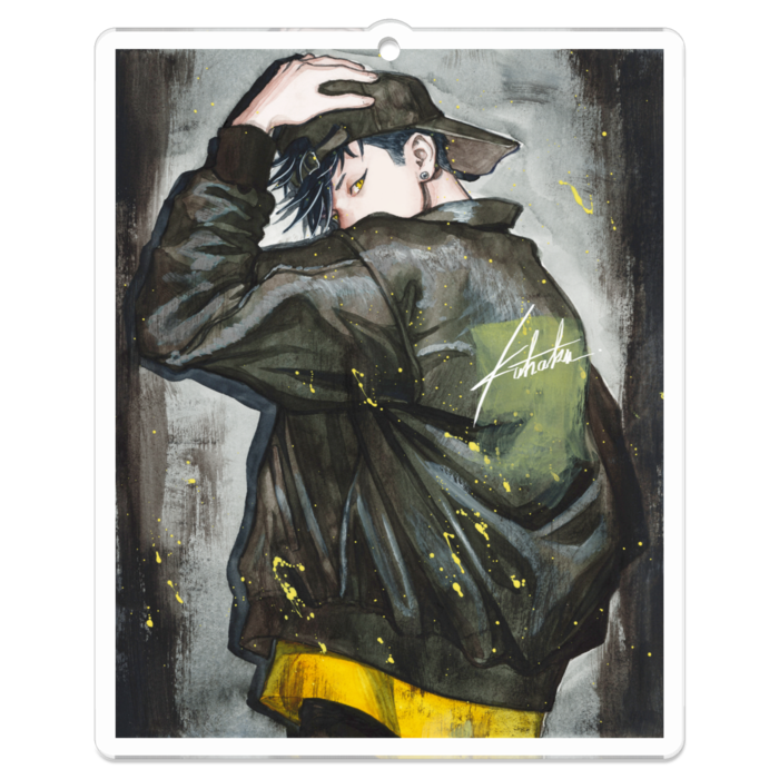 ④-A、暁くん『水彩』ヴィンテージ　アクリルキーホルダー - W70 × 70mm 以内