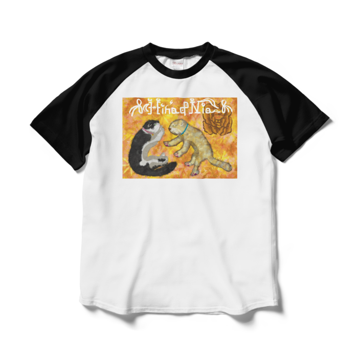 ラグランTシャツ - L - ホワイト×ブラック