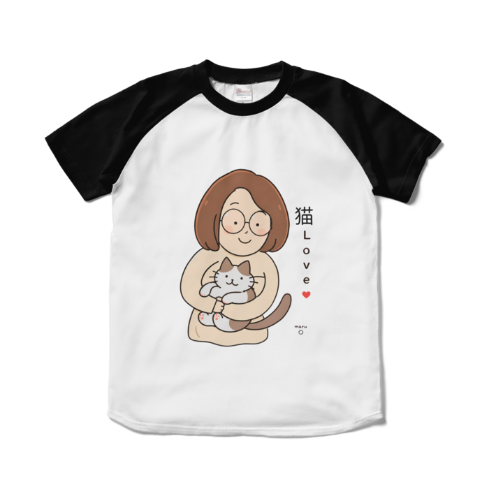 ラグランTシャツ - S - ホワイト×ブラック