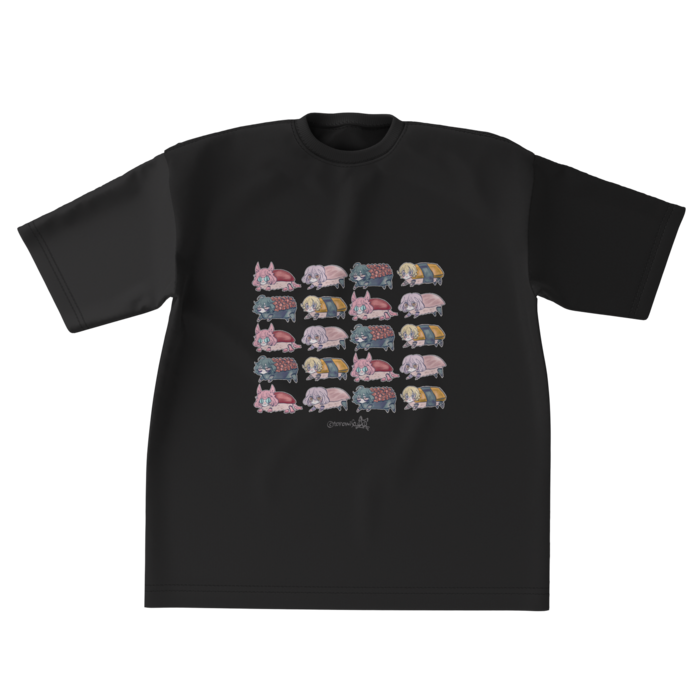 ビッグシルエットTシャツおすしXL(黒)
