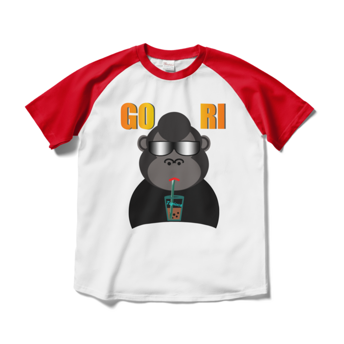 ラグランTシャツ - M - ホワイト×レッド