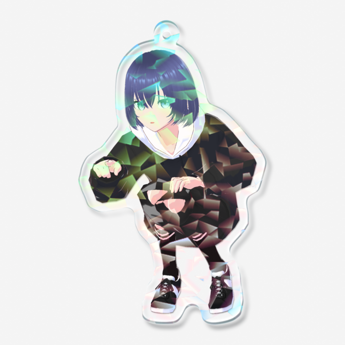 ホログラムアクリルキーホルダー - 70 × 70mm