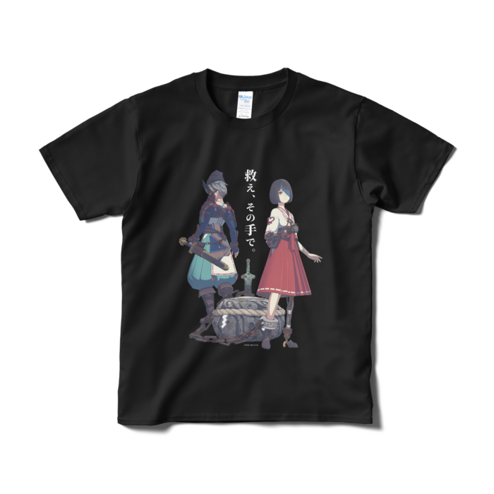 『オノゴロ物語』救え－ハル＆マサタケ（A）Tシャツ（短納期） - S - ブラック
