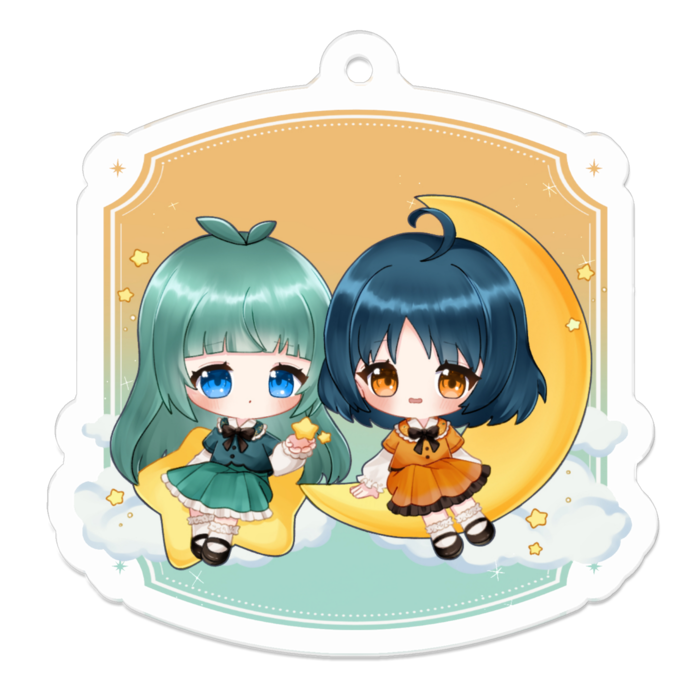 アクリルキーホルダー - 50 x 50 (mm)（照れ顔）