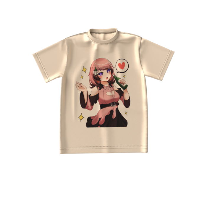 サンドベージュ　酔いどれTシャツ - S - 