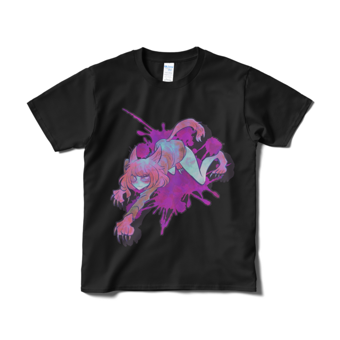 Tシャツ(猫山さん/黒) - S - ブラック