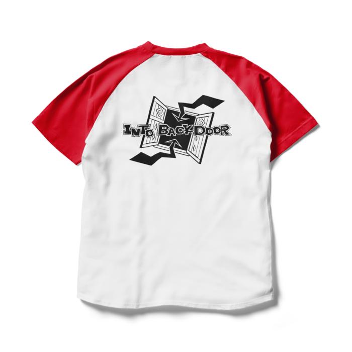ラグランTシャツ - L - ホワイト×レッド