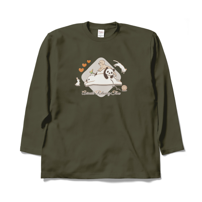 ロングスリーブTシャツ　アーミーグリーン　XL