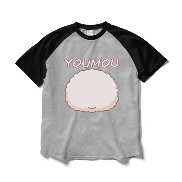 ラグランTシャツ - L - 杢グレー×ブラック