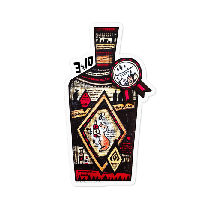 ステッカー - 100 x 100 (mm)縁取り-白